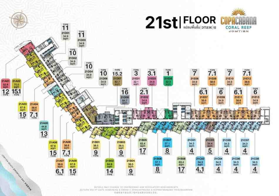 Copacabana Coral Reef 21st Floor Plan