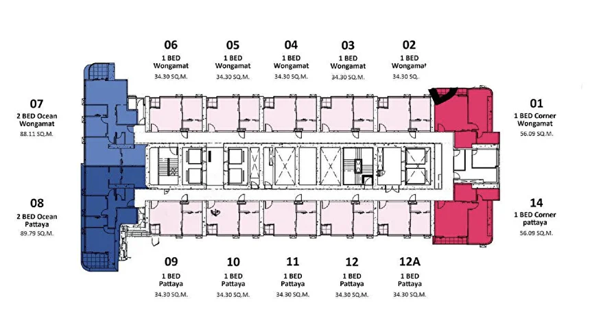 Once Wongamat Floor Plan 6