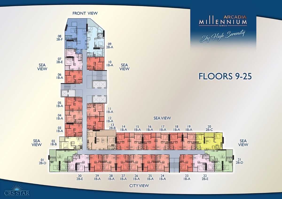 Arcadia Millennium Tower 1 Bedroom Floor Plan