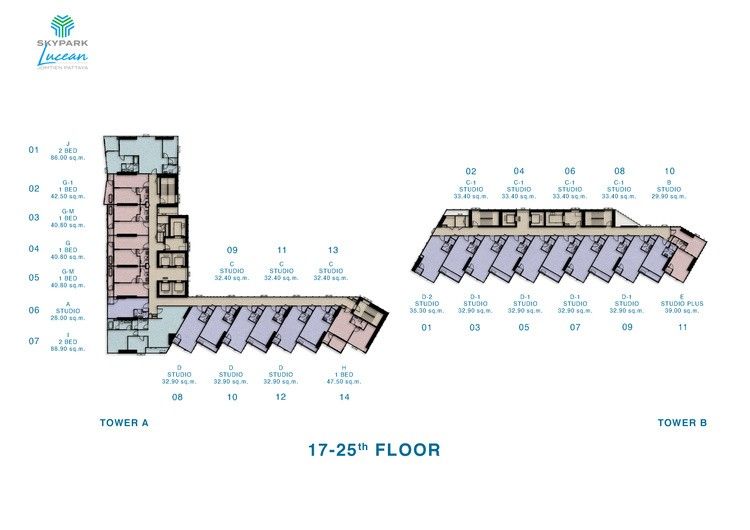 Skypark Lucean 17th-25th Floor Plan