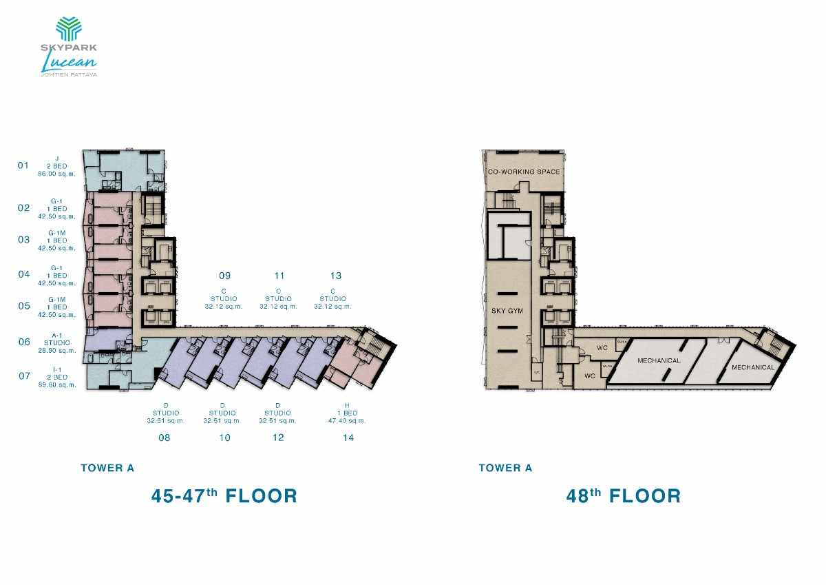 Skypark Lucean 45th-48th Floor Plan