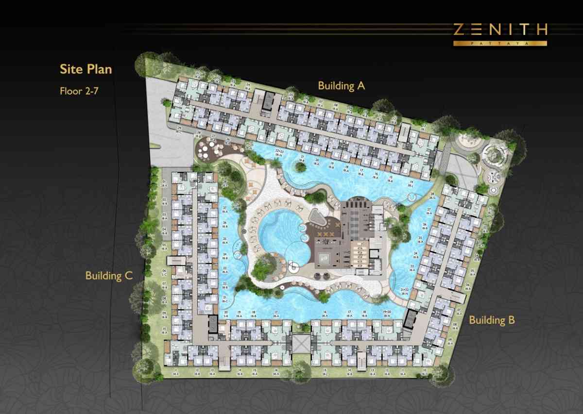 Zenith Pattaya 2 Bedroom Ocean View Plan